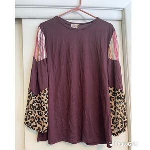 Grace & Emma Plum Colored Long Sleeve Top